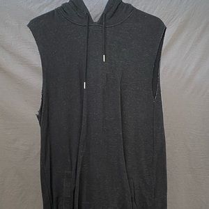 XL Mens black sleeveless hoodie